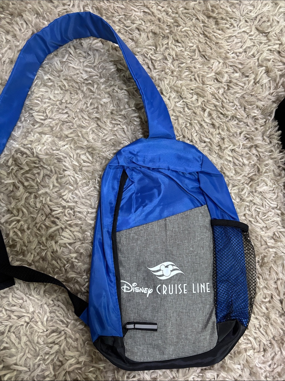 Disney Cruise Line Blue and Gray Sling Backpack
